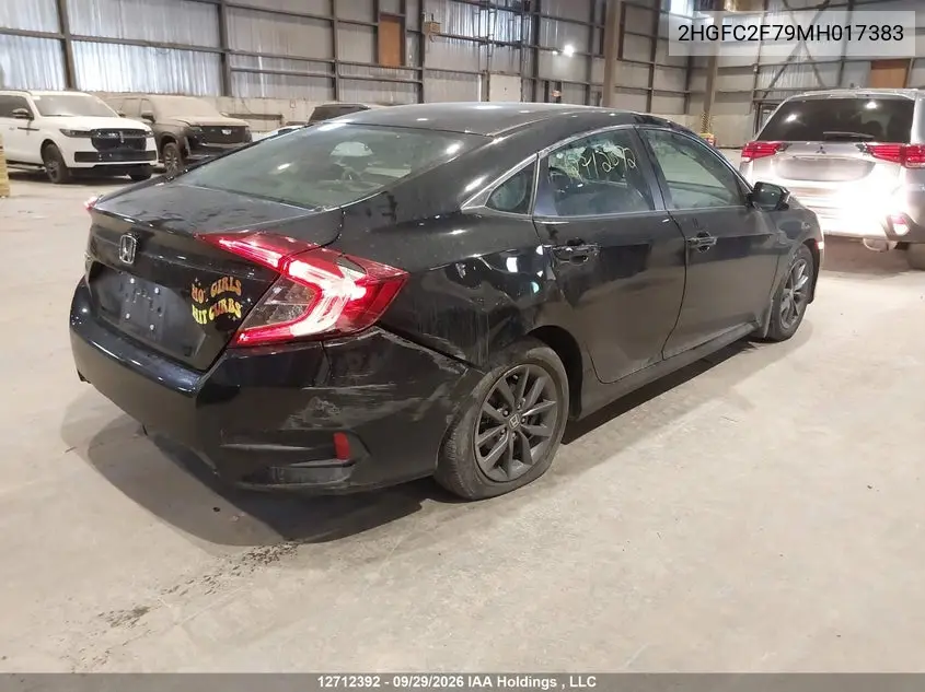 2021 HONDA CIVIC VIN 2HGFC2F79MH017383 — фото 4