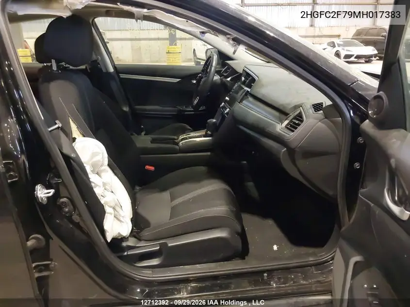 2021 HONDA CIVIC VIN 2HGFC2F79MH017383 — фото 5