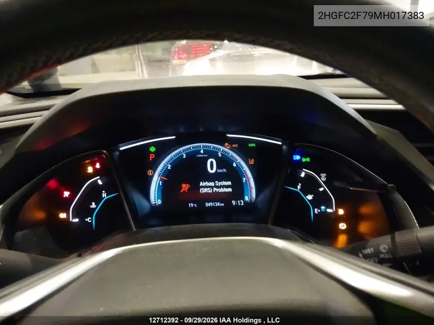 2021 HONDA CIVIC VIN 2HGFC2F79MH017383 — фото 7