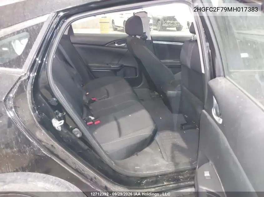 2021 HONDA CIVIC VIN 2HGFC2F79MH017383 — фото 8