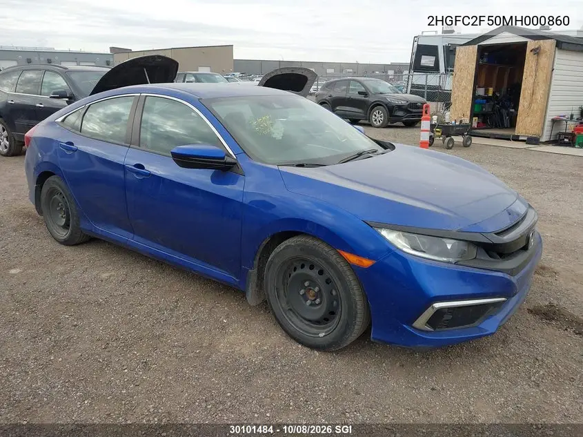 HONDA CIVIC 2021, VIN 2HGFC2F50MH000860