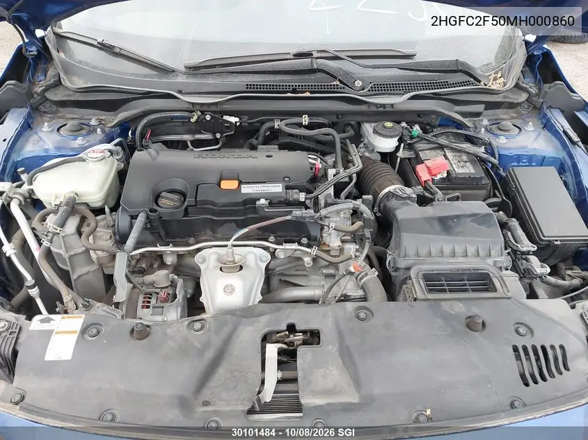 2021 HONDA CIVIC VIN 2HGFC2F50MH000860 — фото 10