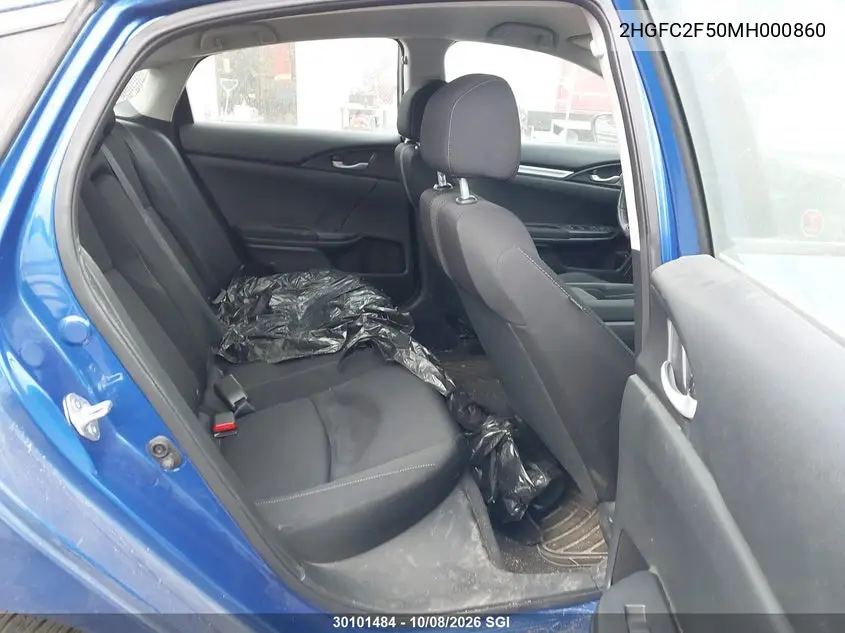 2021 HONDA CIVIC VIN 2HGFC2F50MH000860 — фото 8