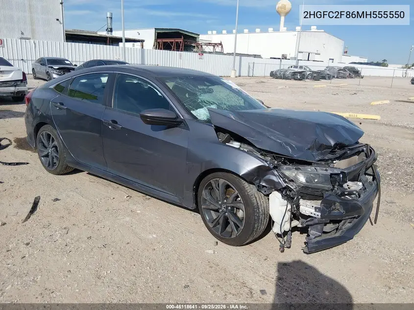 HONDA CIVIC 2021, VIN 2HGFC2F86MH555550