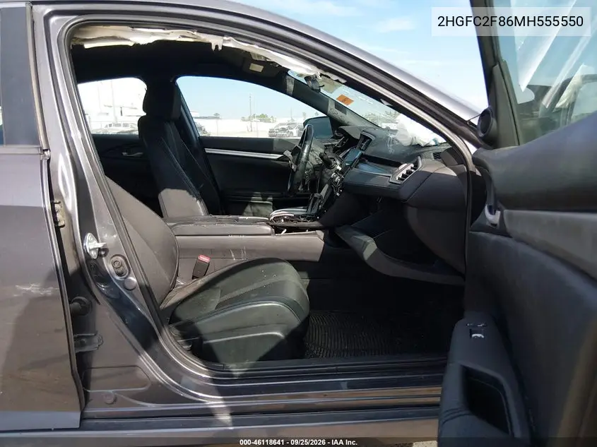 2021 HONDA CIVIC VIN 2HGFC2F86MH555550 — фото 5