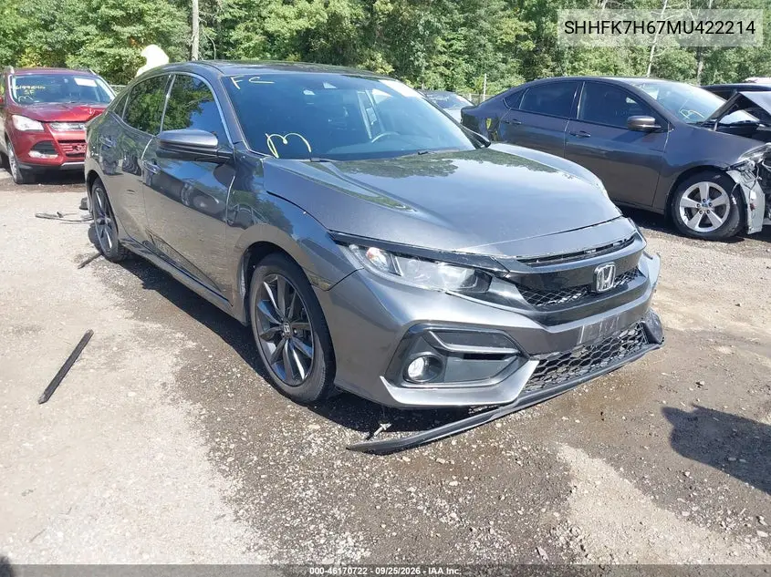 HONDA CIVIC 2021, VIN SHHFK7H67MU422214