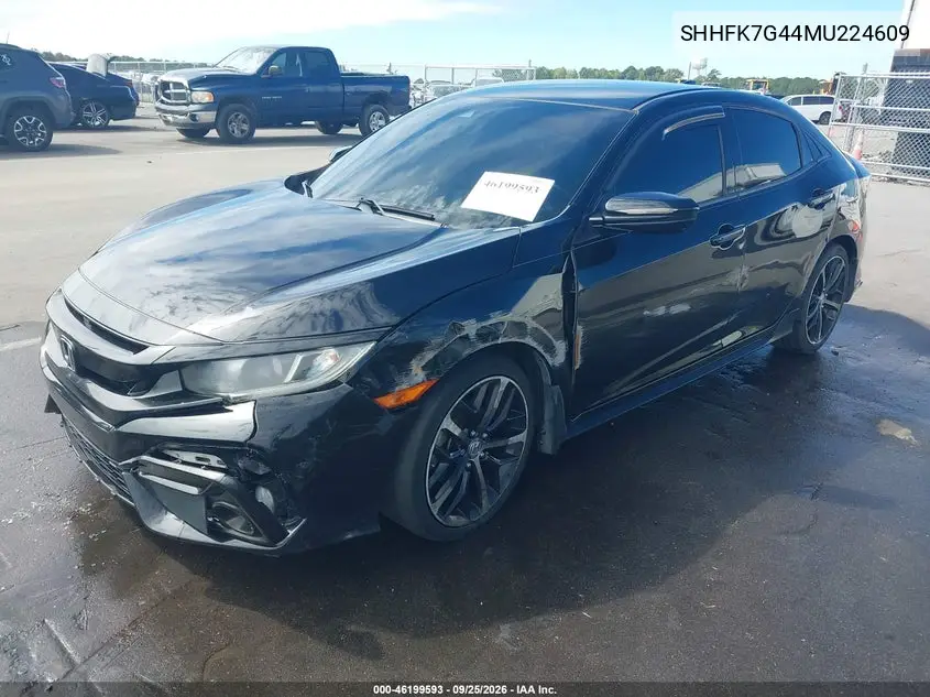 2021 HONDA CIVIC VIN SHHFK7G44MU224609 — фото 2