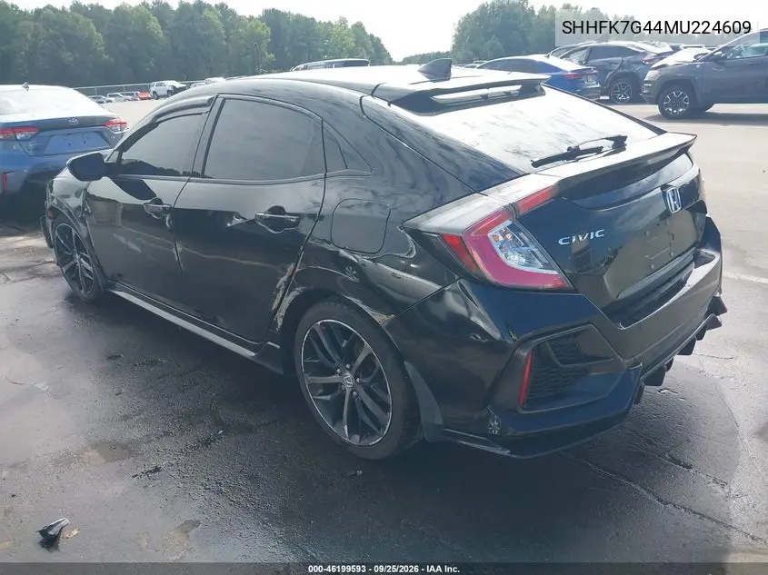 2021 HONDA CIVIC VIN SHHFK7G44MU224609 — фото 3