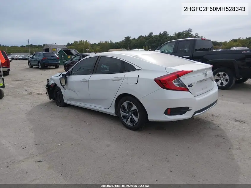 2021 HONDA CIVIC VIN 2HGFC2F60MH528343 — фото 3