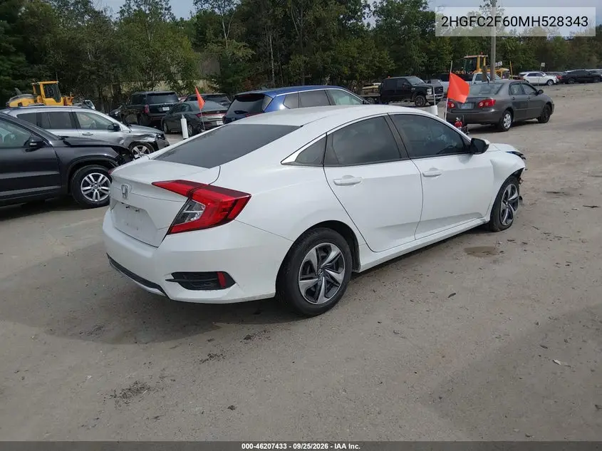 2021 HONDA CIVIC VIN 2HGFC2F60MH528343 — фото 4