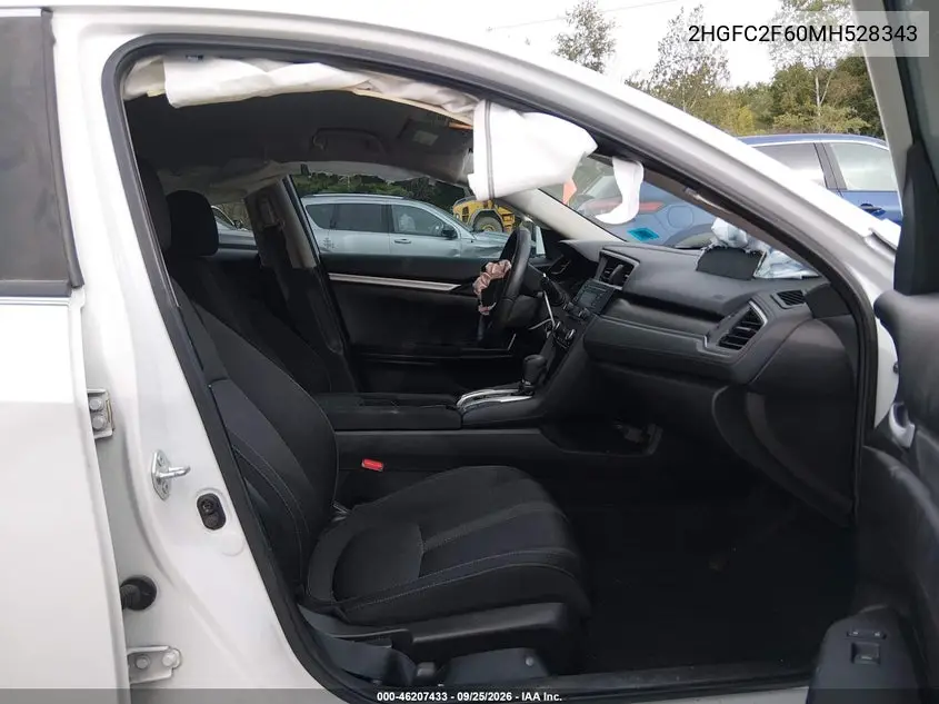 2021 HONDA CIVIC VIN 2HGFC2F60MH528343 — фото 5