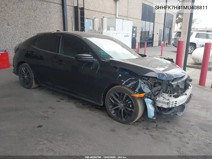HONDA CIVIC 2021, VIN SHHFK7H41MU408811