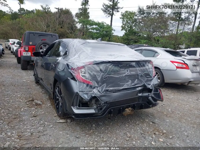2021 HONDA CIVIC VIN SHHFK7G43MU229171 — фото 3