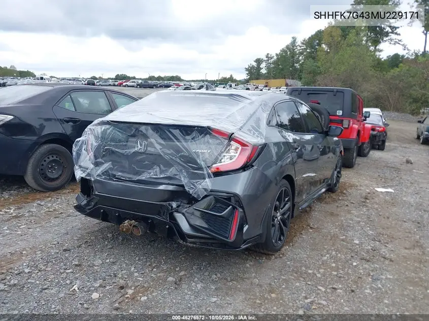 2021 HONDA CIVIC VIN SHHFK7G43MU229171 — фото 4