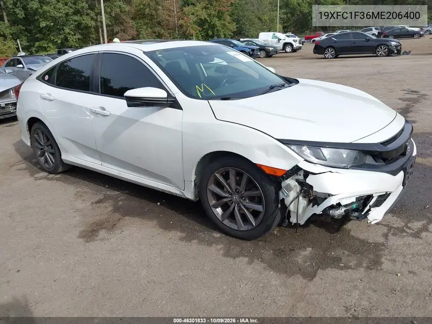 HONDA CIVIC 2021, VIN 19XFC1F36ME206400