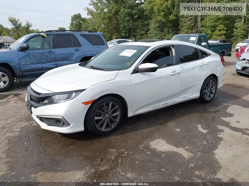 2021 HONDA CIVIC VIN 19XFC1F36ME206400 — фото 2