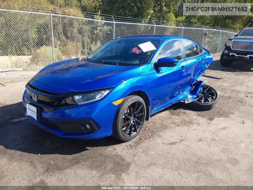 2021 HONDA CIVIC VIN 2HGFC2F86MH527652 — фото 2