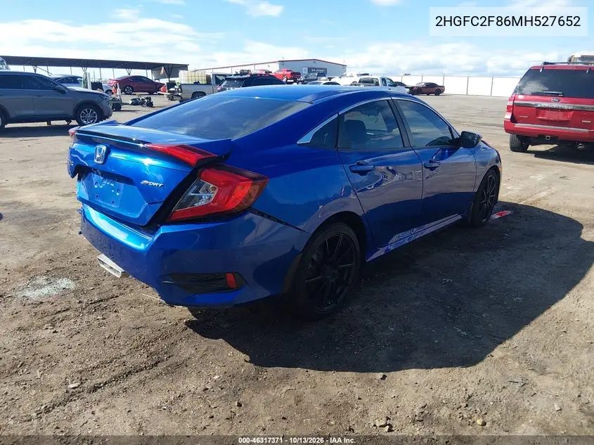 2021 HONDA CIVIC VIN 2HGFC2F86MH527652 — фото 4