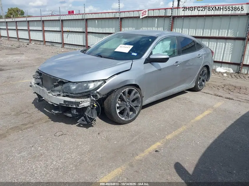 2021 HONDA CIVIC VIN 2HGFC2F8XMH553865 — фото 2