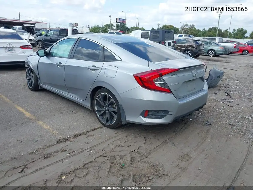 2021 HONDA CIVIC VIN 2HGFC2F8XMH553865 — фото 3