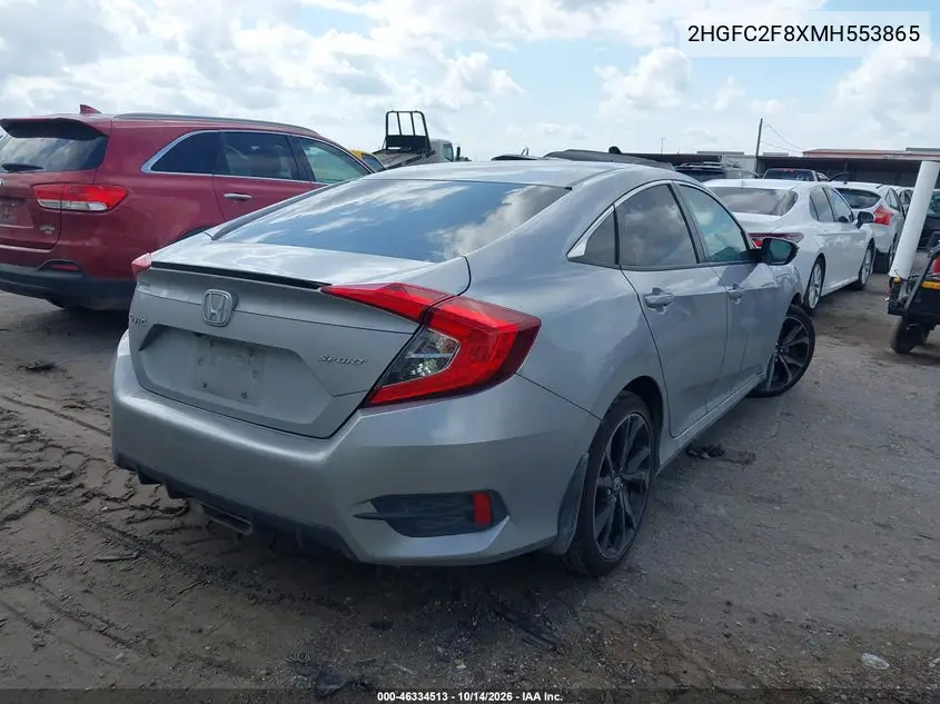 2021 HONDA CIVIC VIN 2HGFC2F8XMH553865 — фото 4