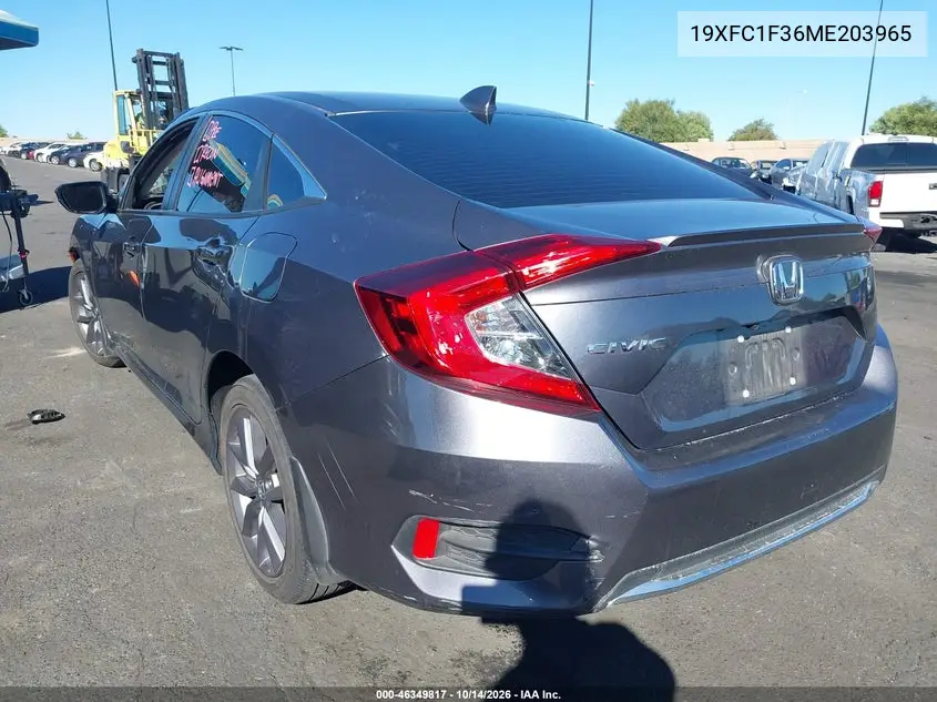 2021 HONDA CIVIC VIN 19XFC1F36ME203965 — фото 3