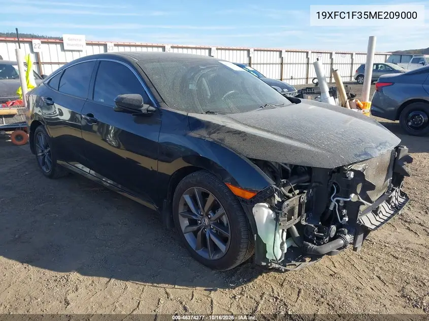 HONDA CIVIC 2021, VIN 19XFC1F35ME209000