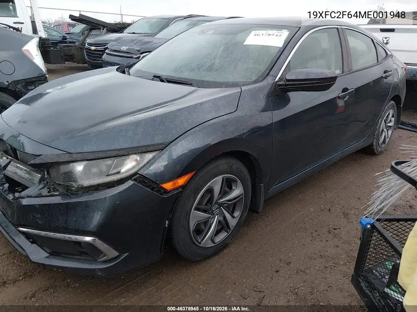 2021 HONDA CIVIC VIN 19XFC2F64ME001948 — фото 2
