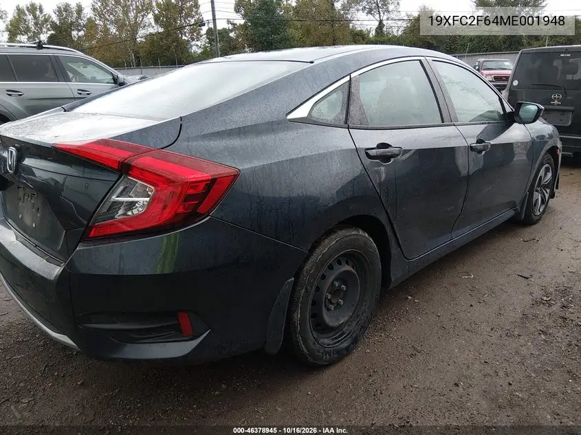 2021 HONDA CIVIC VIN 19XFC2F64ME001948 — фото 4