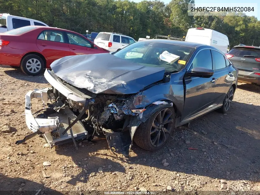 2021 HONDA CIVIC VIN 2HGFC2F84MH520084 — фото 2