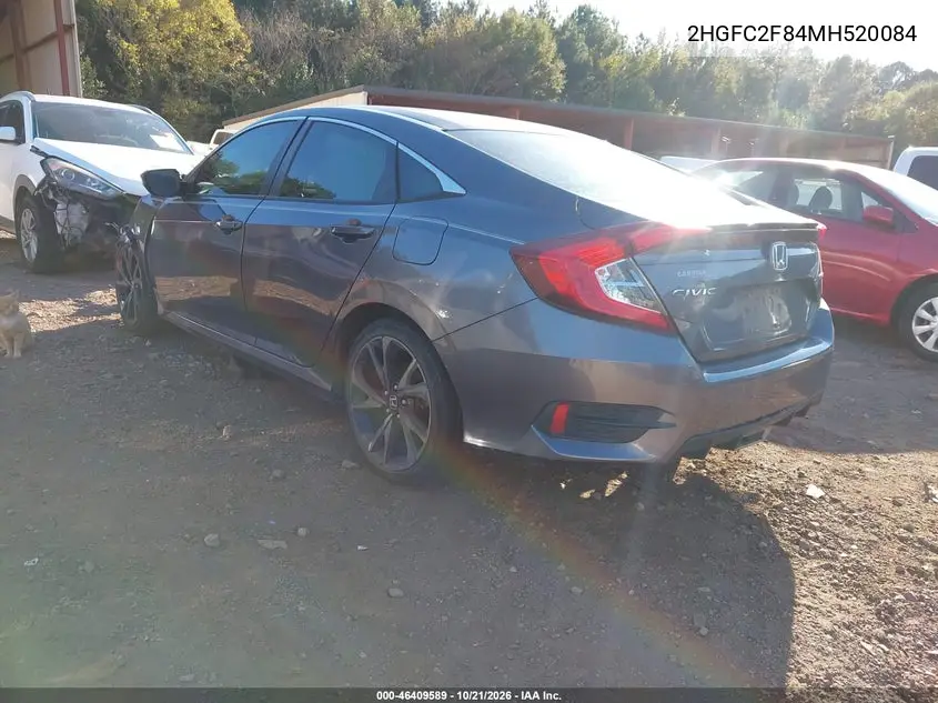 2021 HONDA CIVIC VIN 2HGFC2F84MH520084 — фото 3