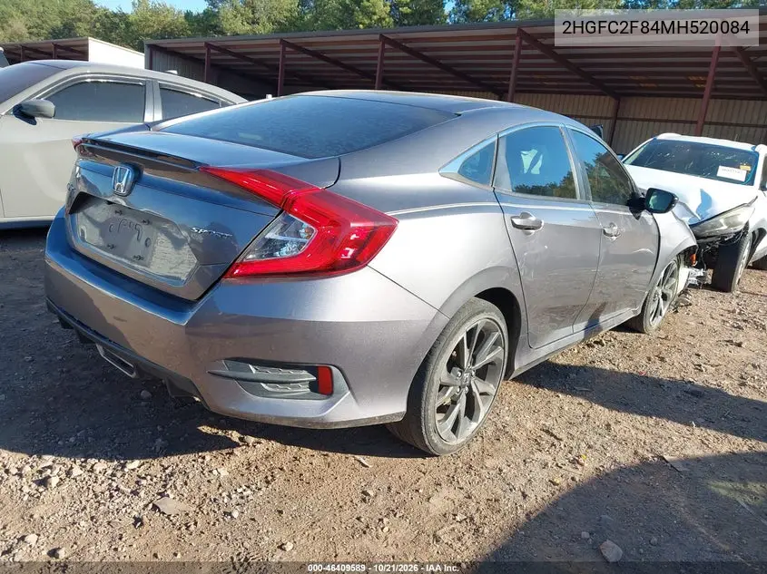 2021 HONDA CIVIC VIN 2HGFC2F84MH520084 — фото 4