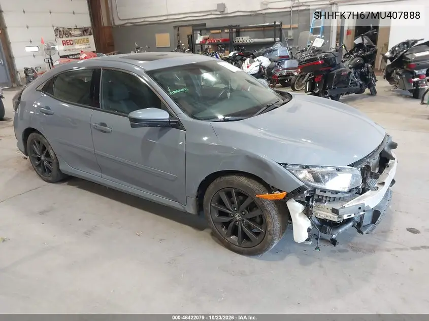 HONDA CIVIC 2021, VIN SHHFK7H67MU407888