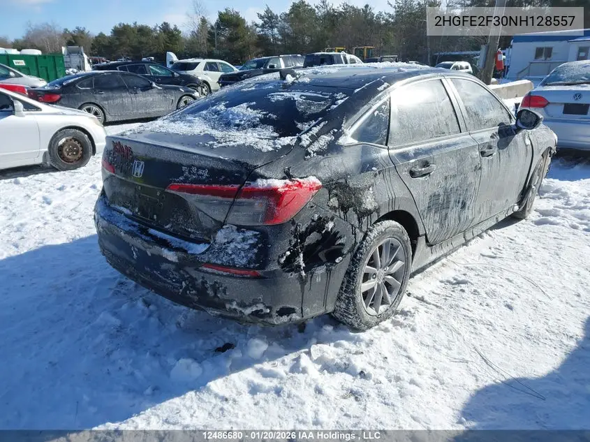 2022 HONDA CIVIC VIN 2HGFE2F30NH128557 — фото 4