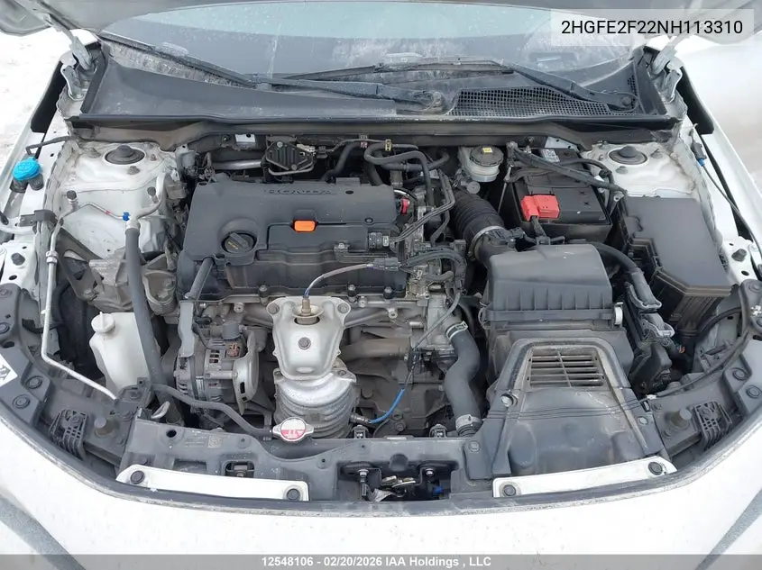 2022 HONDA CIVIC VIN 2HGFE2F22NH113310 — фото 10