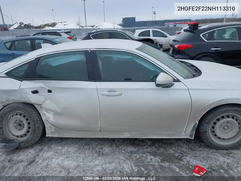 2022 HONDA CIVIC VIN 2HGFE2F22NH113310 — фото 13