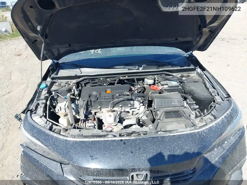 2022 HONDA CIVIC VIN 2HGFE2F21NH109622 — фото 10