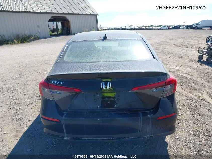 2022 HONDA CIVIC VIN 2HGFE2F21NH109622 — фото 16