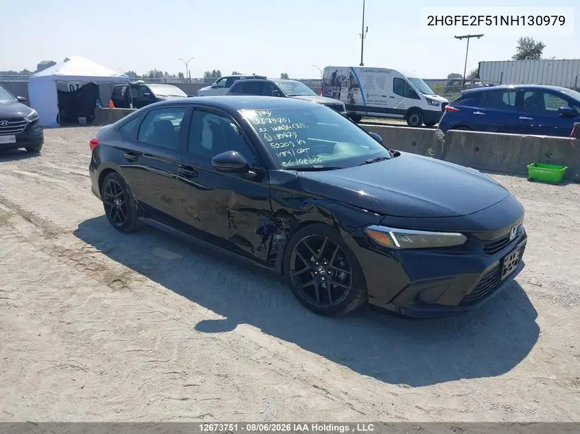 HONDA CIVIC 2022, VIN 2HGFE2F51NH130979