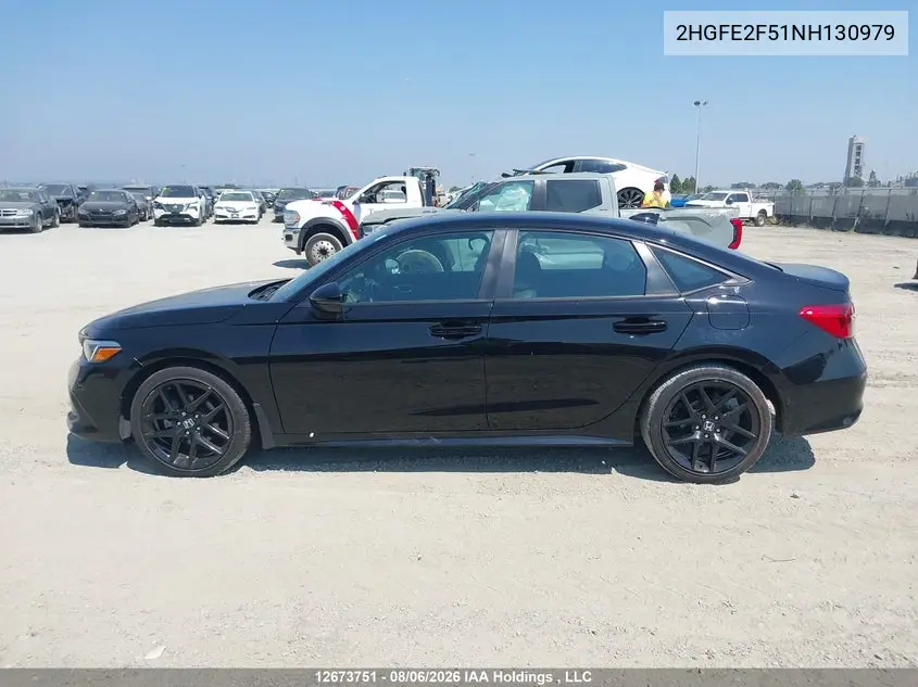 2022 HONDA CIVIC VIN 2HGFE2F51NH130979 — фото 14