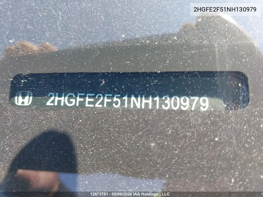 2022 HONDA CIVIC VIN 2HGFE2F51NH130979 — фото 17