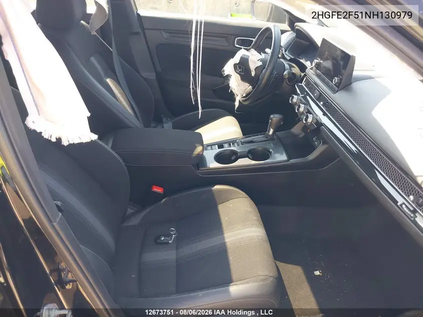 2022 HONDA CIVIC VIN 2HGFE2F51NH130979 — фото 5