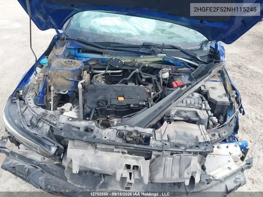 2022 HONDA CIVIC VIN 2HGFE2F52NH115245 — фото 10