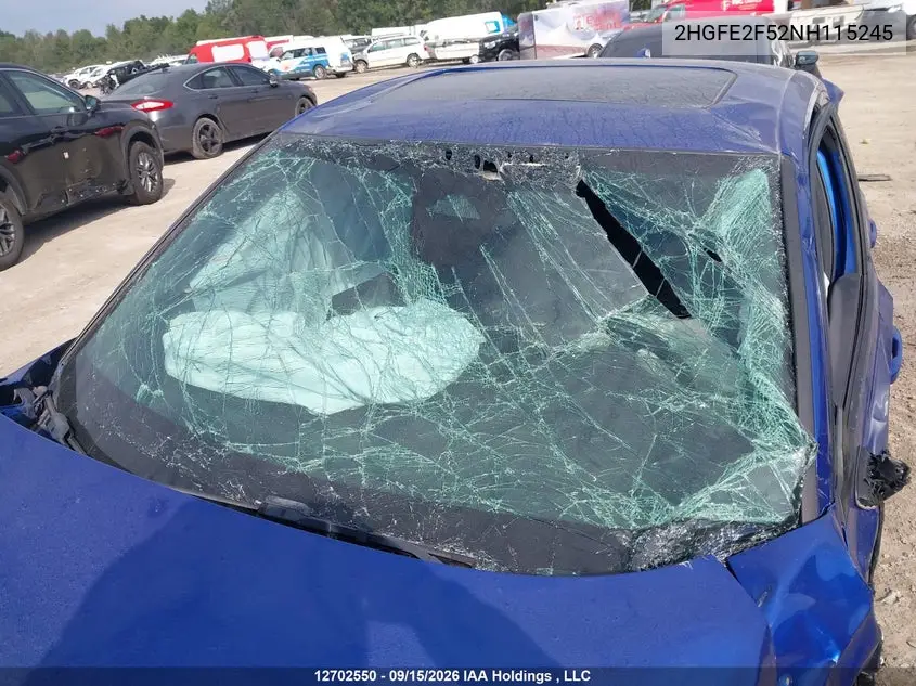 2022 HONDA CIVIC VIN 2HGFE2F52NH115245 — фото 16