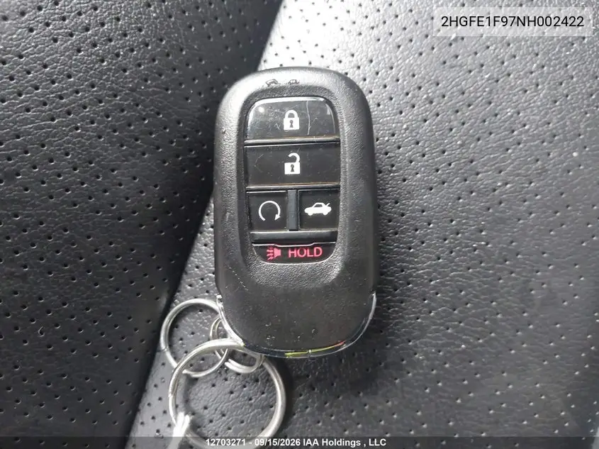 2022 HONDA CIVIC VIN 2HGFE1F97NH002422 — фото 10