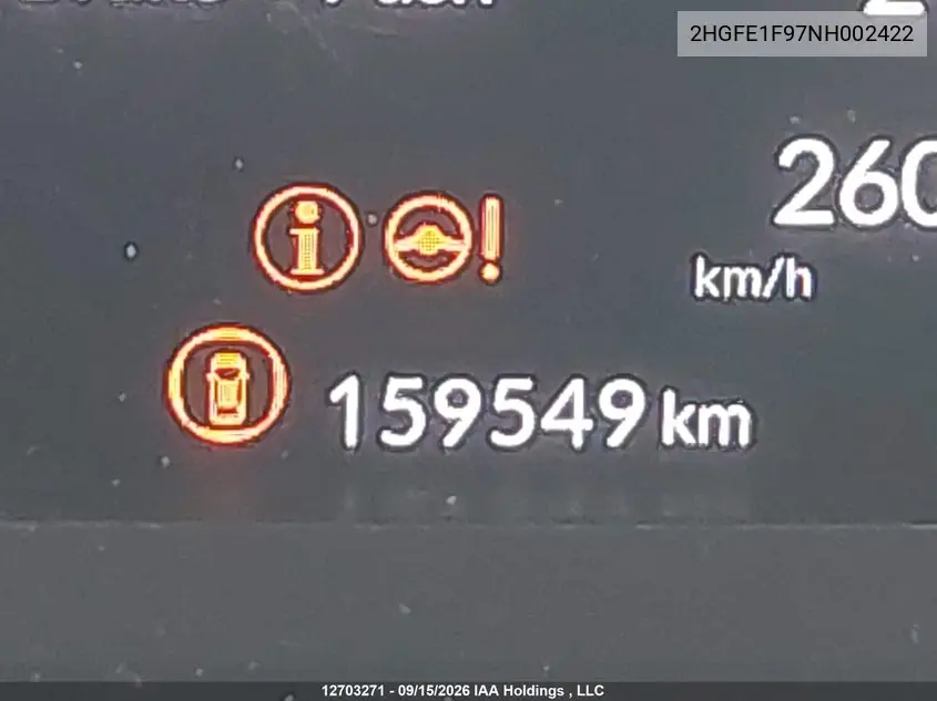 2022 HONDA CIVIC VIN 2HGFE1F97NH002422 — фото 14