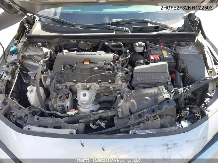 2022 HONDA CIVIC VIN 2HGFE2F32NH122503 — фото 10