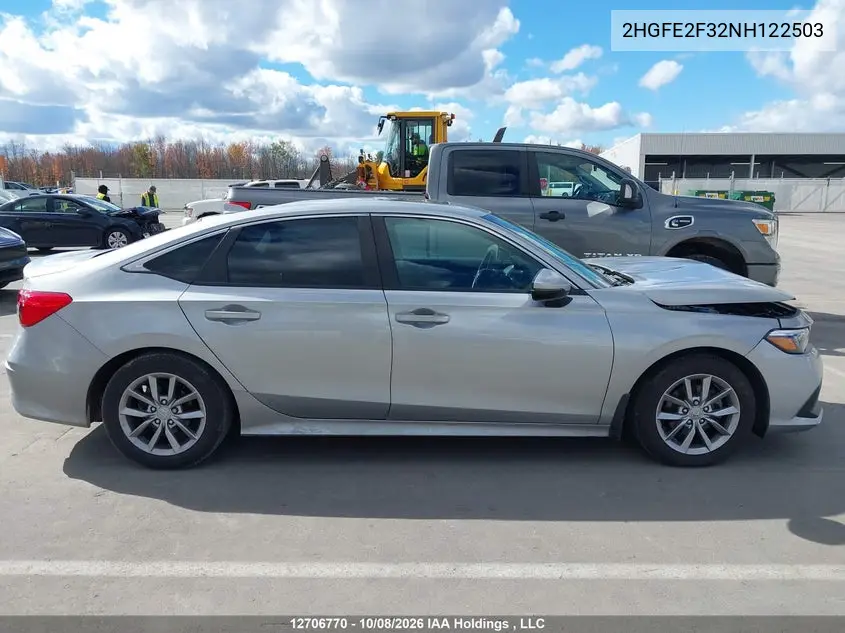 2022 HONDA CIVIC VIN 2HGFE2F32NH122503 — фото 14
