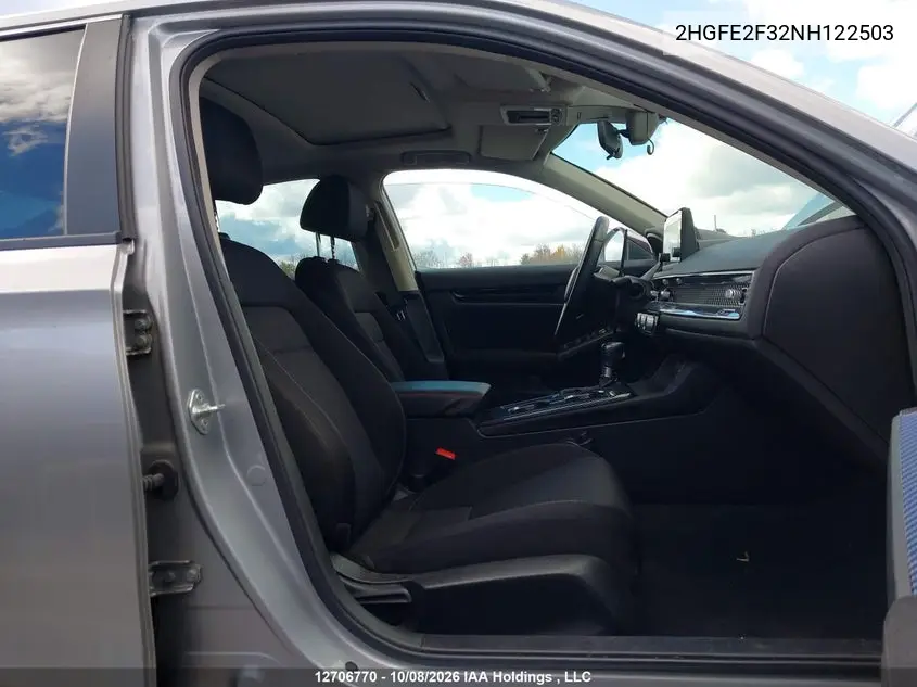2022 HONDA CIVIC VIN 2HGFE2F32NH122503 — фото 5