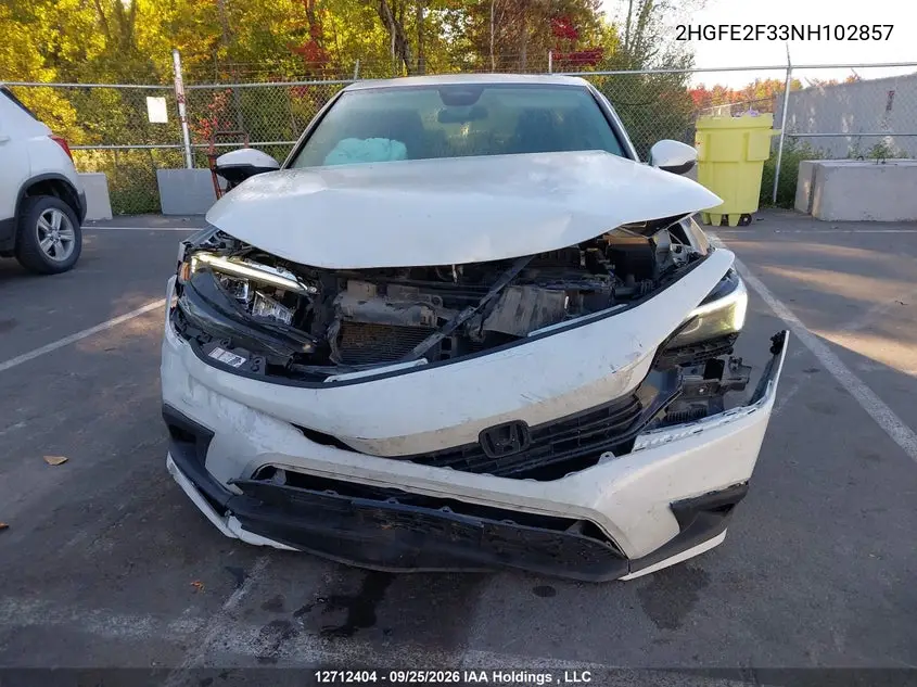 2022 HONDA CIVIC VIN 2HGFE2F33NH102857 — фото 12